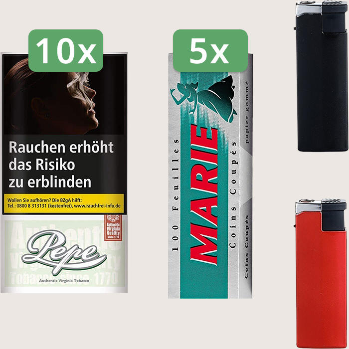 Pepe Fine Green 10 x 30 g Sparpaket mit 500 Marie Blättchen