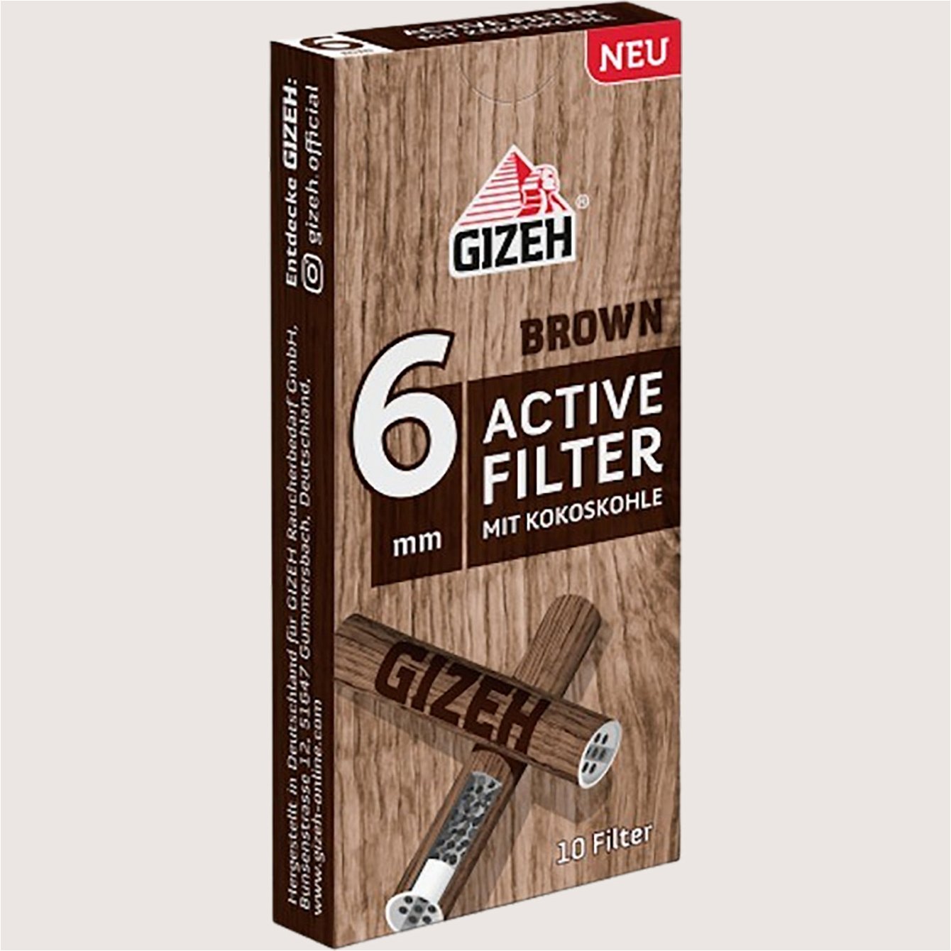 Gizeh Brown Active Filter 6 mm 10 Filter