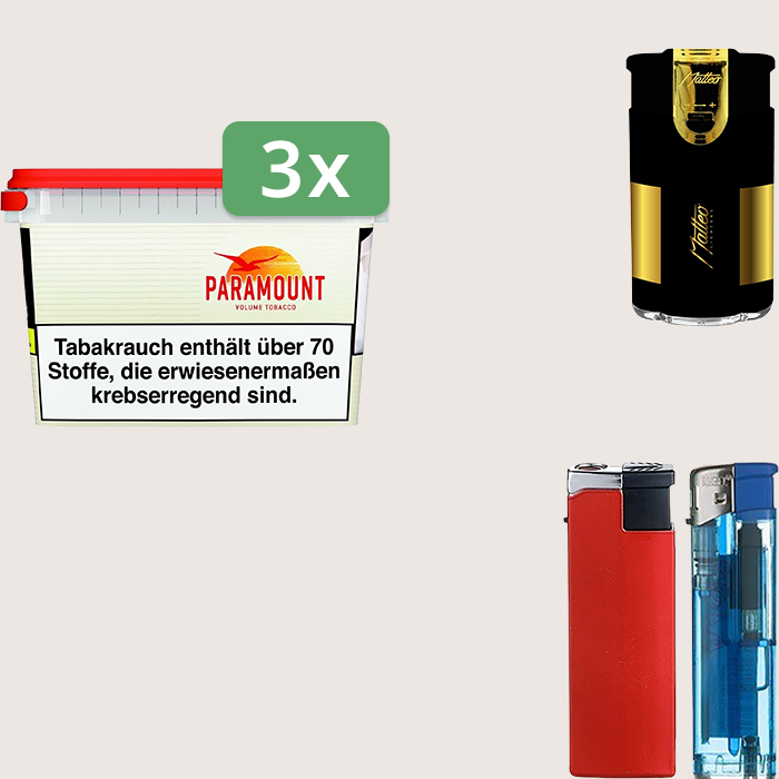 Paramount 3 x 230 g Sparpaket mit Feuerzeugset Paramount 3 x 230 g Sparpaket mit Feuerzeugset