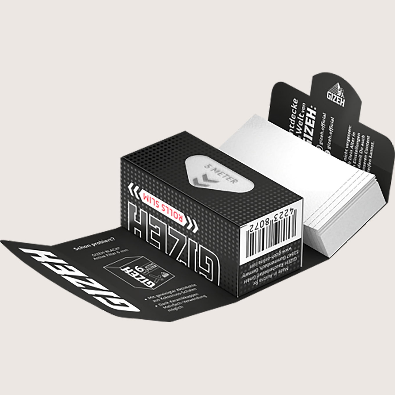 Gizeh Black Rolls Slim + Tips 5 Meter Gizeh Black Rolls Slim + Tips 5 Meter
