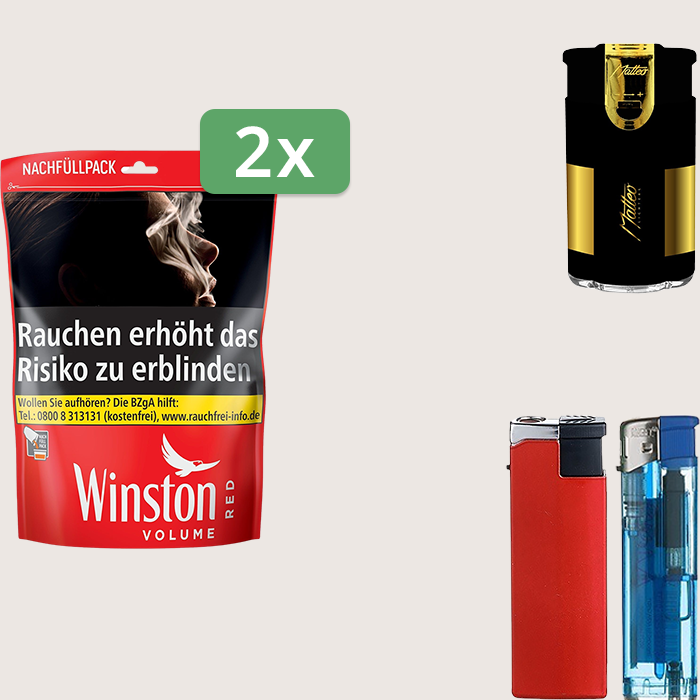 Winston 2 x 205 g Sparpaket mit Feuerzeugset