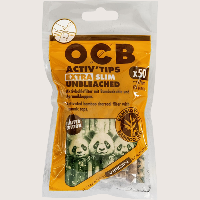 OCB ActivTips Extra Slim Unbleached 6 mm Limited Edition 50 Filter