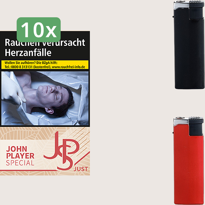 JPS Just Blue 10 x 9,00 € Sparpaket mit 200 Zigaretten und Feuerzeugset