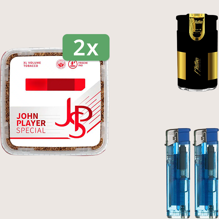 JPS Red 2 x 420 g Sparpaket mit Feuerzeugset
