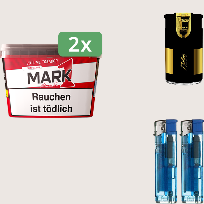 Mark 1 Original Red 2 x 255 g Sparpaket mit Feuerzeugset
