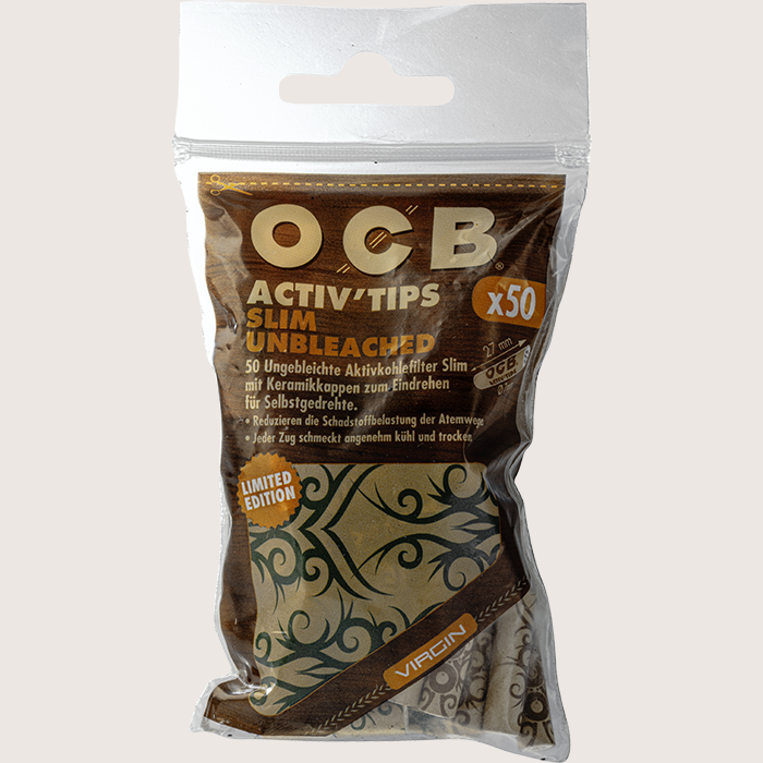 OCB ActivTips Unbleached Slim 7 mm Limited Edition 50 Filter
