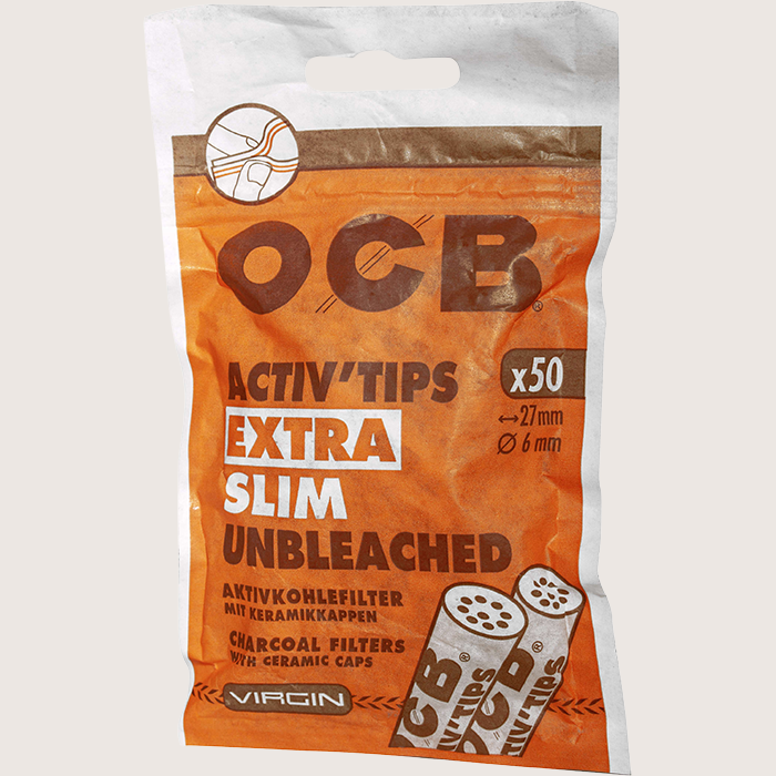OCB ActivTips Extra Slim Unbleached 6 mm 50 Filter