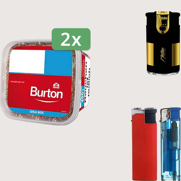 Burton Full Red 2 x 400 g Sparpaket mit Elektrofeuerzeug