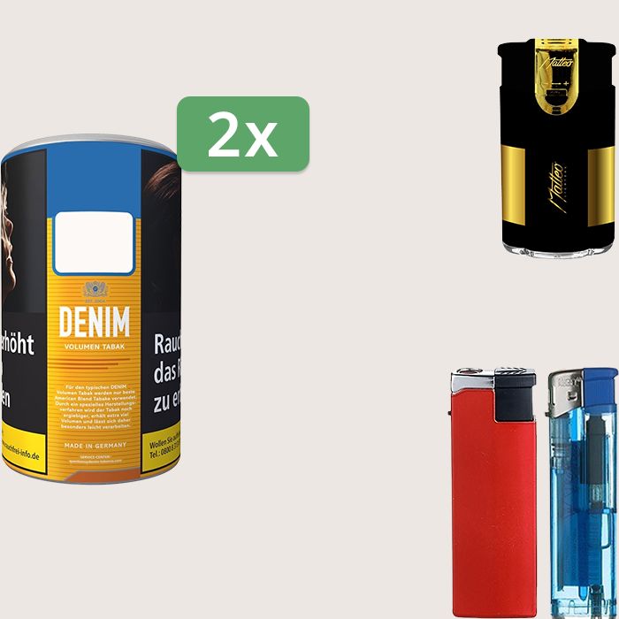 Denim Classic 2 x 90 g Sparpaket mit Feuerzeugset