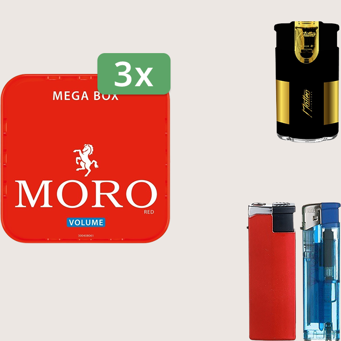 Moro Red 3 x 155 g Sparpaket mit Feuerzeugset