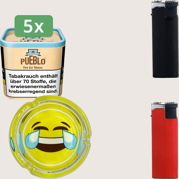 Pueblo Classic 5 x 100 g Sparpaket mit Aschenbecher