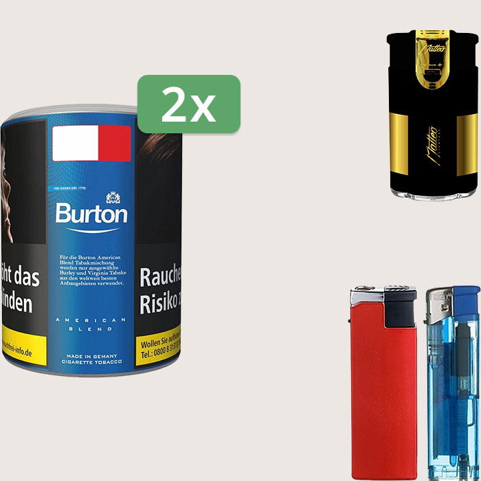 Burton Blue 2 x 120 g Sparpaket mit Feuerzeugset
