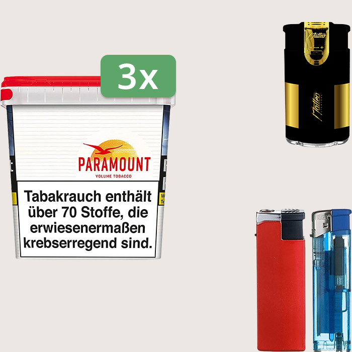 Paramount 3 x 315 g Sparpaket mit Feuerzeugset