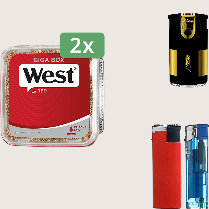 West Red 2 x 280 g Sparpaket mit Feuerzeugset