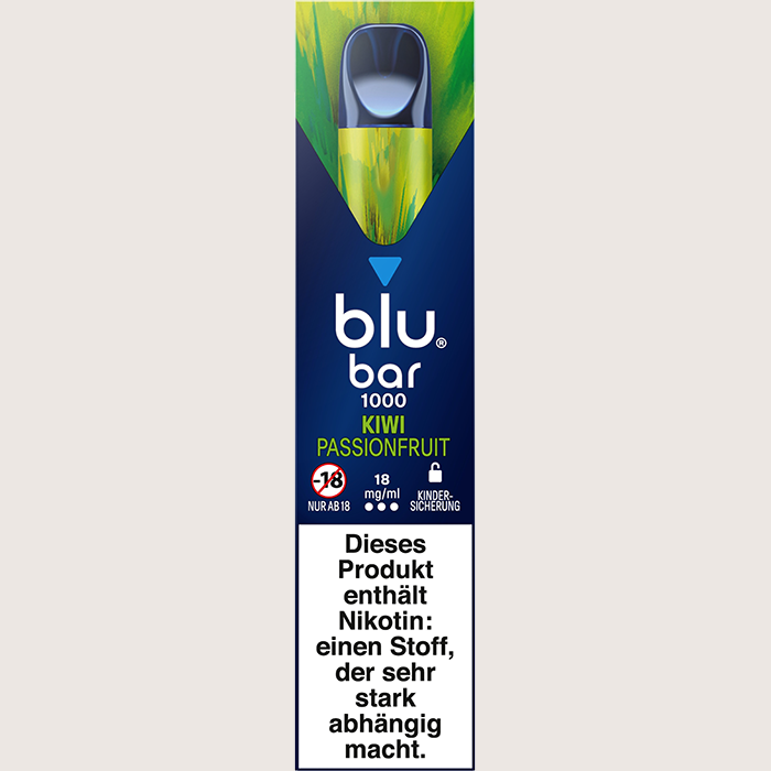 Blu Bar 1000 Kiwi Passionfruit 18 mg Blu Bar 1000 Kiwi Passionfruit 18 mg