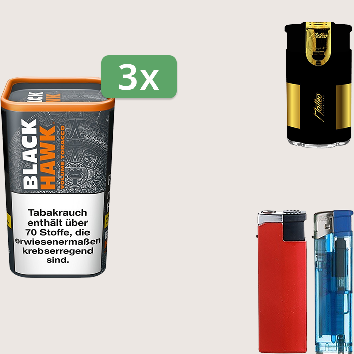 Black Hawk 3 x 90 g mit Feuerzeugset