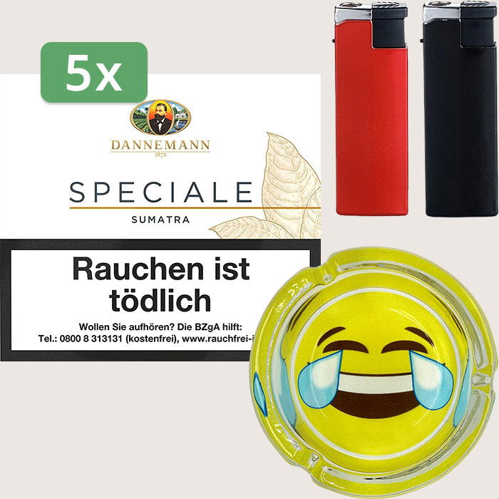 Dannemann Speciale Sumatra 5 x 7,65 € Sparpaket mit 100 Zigarillos, Aschenbecher und Feuerzeugset Dannemann Speciale Sumatra 5 x 7,65 € Sparpaket mit 100 Zigarillos, Aschenbecher und Feuerzeugset