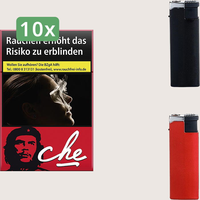 Che 10 x 7,20 € Sparpaket mit 200 Zigaretten und Feuerzeugset Che 10 x 7,20 € Sparpaket mit 200 Zigaretten und Feuerzeugset