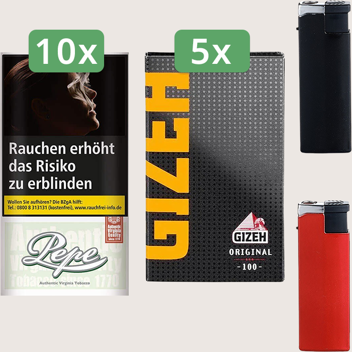 Pepe Fine Green 10 x 30 g Sparpaket mit 500 Gizeh Black Original Magnet Blättchen