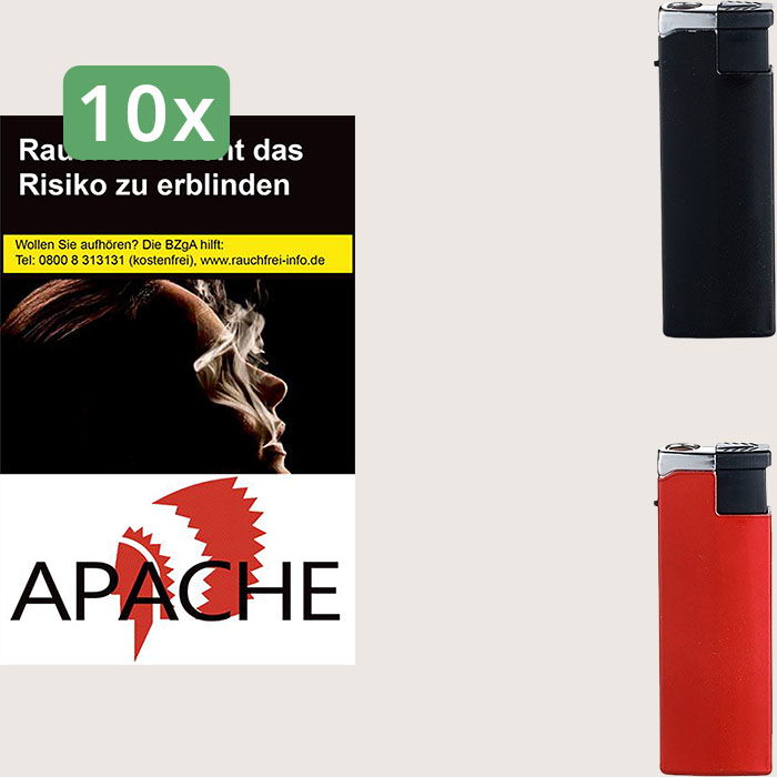 Apache Original 10 x 5,90 € Sparpaket mit 200 Zigaretten und Feuerzeugset