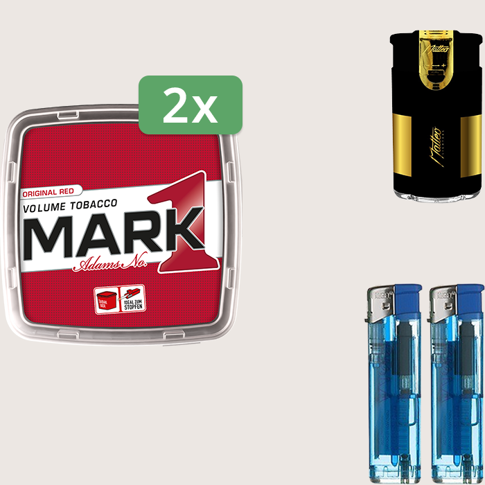 Mark 1 Original Red 2 x 400 g Sparpaket mit Feuerzeugset