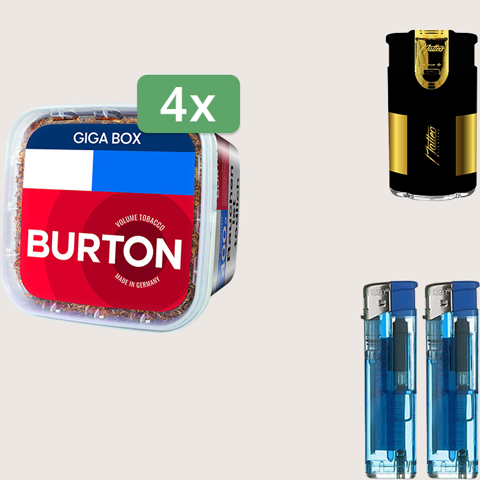 Burton Full Red 4 x 400 g Sparpaket mit Feuerzeugset