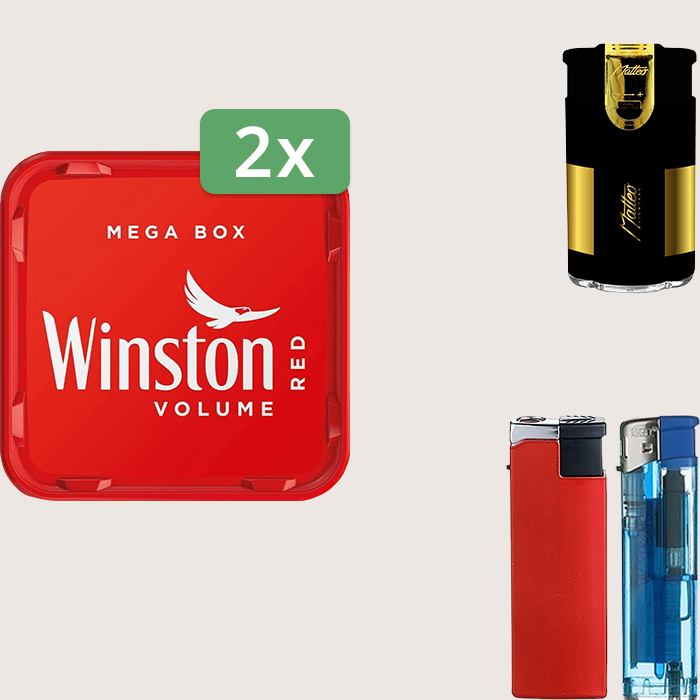Winston 2 x 135 g Sparpaket mit Feuerzeugset