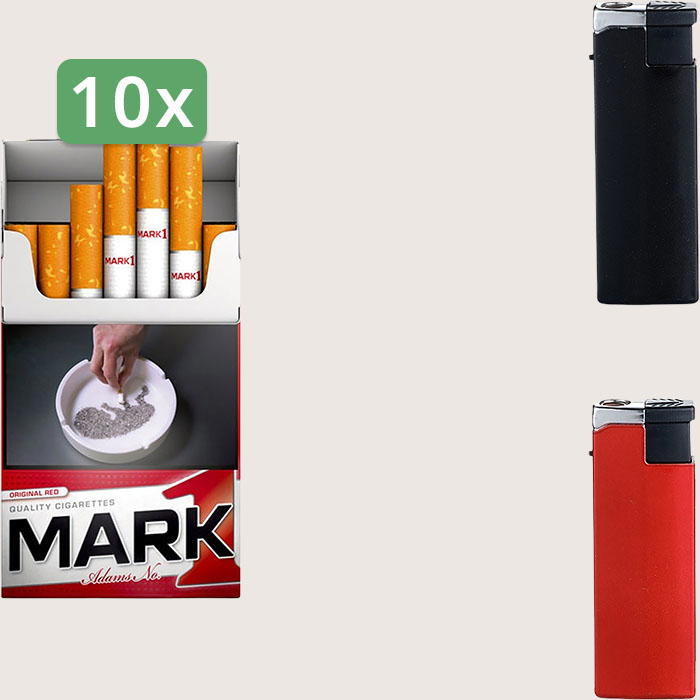 Mark 1 Red 10 x 6,80 € Sparpaket mit 200 Zigaretten und Feuerzeugset