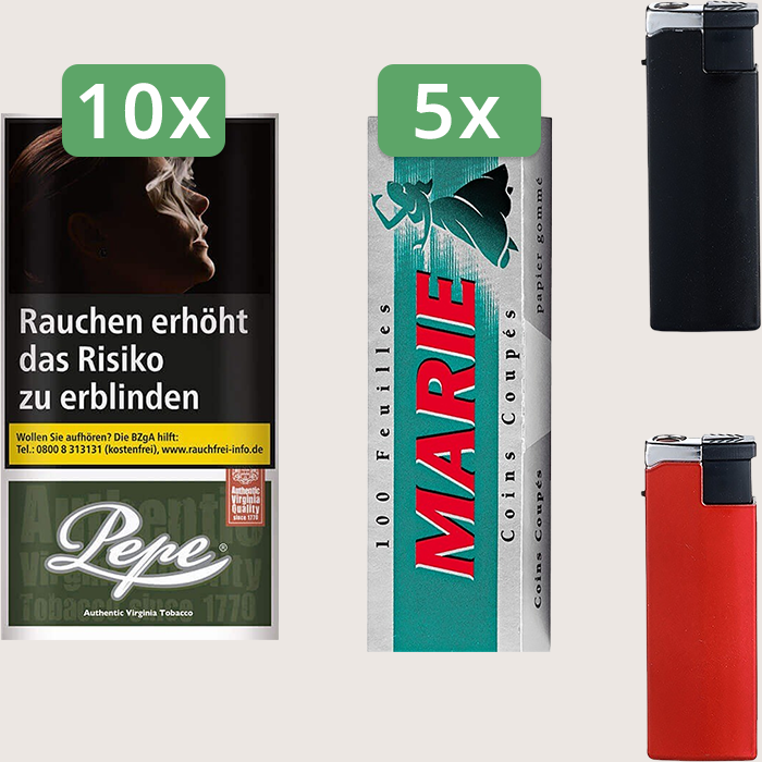 Pepe Dark Green 10 x 30 g Sparpaket mit 500 Marie Blättchen