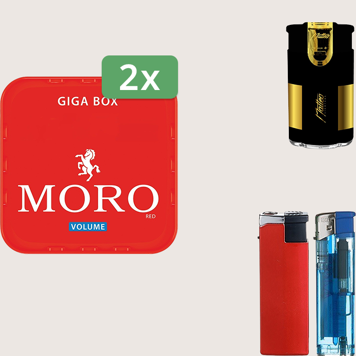 Moro Red 2 x 245 g Sparpaket mit Feuerzeugset Moro Red 2 x 245 g Sparpaket mit Feuerzeugset
