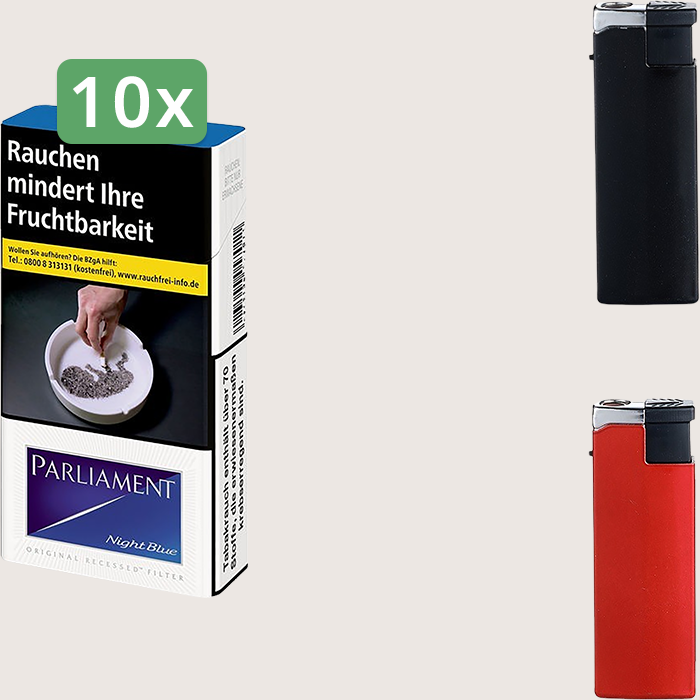Parliament Night Blue 10 x 8,50 € Sparpaket mit 200 Zigaretten und Feuerzeugset