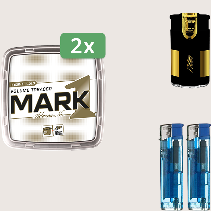 Mark 1 Gold 2 x 400 g Sparpaket mit Feuerzeugset Mark 1 Gold 2 x 400 g Sparpaket mit Feuerzeugset