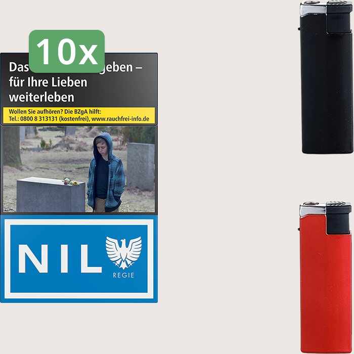 Nil Filter 10 x 9,20 € Sparpaket mit 200 Zigaretten und Feuerzeugset