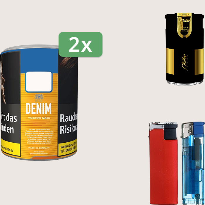 Denim Classic 2 x 65 g Sparpaket mit Feuerzeugset