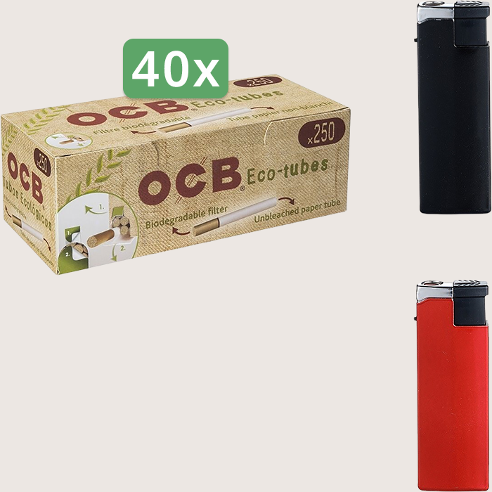 OCB Organic Sparpaket mit 10.000 Hülsen und Feuerzeugset