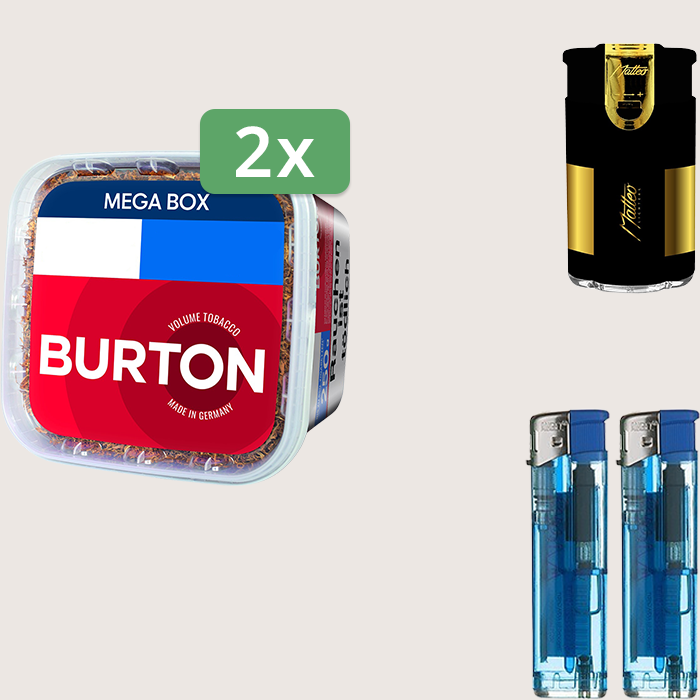 Burton Full Red 2 x 270 g Sparpaket mit Feuerzeugset Burton Full Red 2 x 270 g Sparpaket mit Feuerzeugset