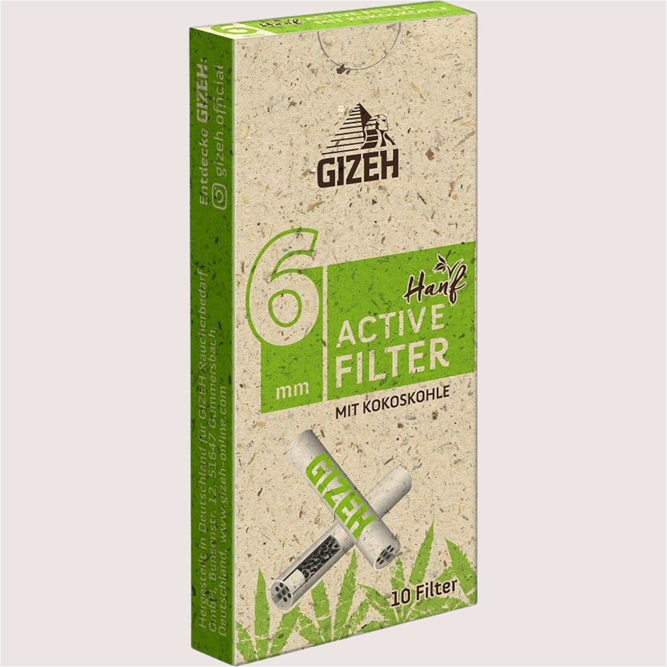 Gizeh Hanf Active Filter 6 mm 10 Filter