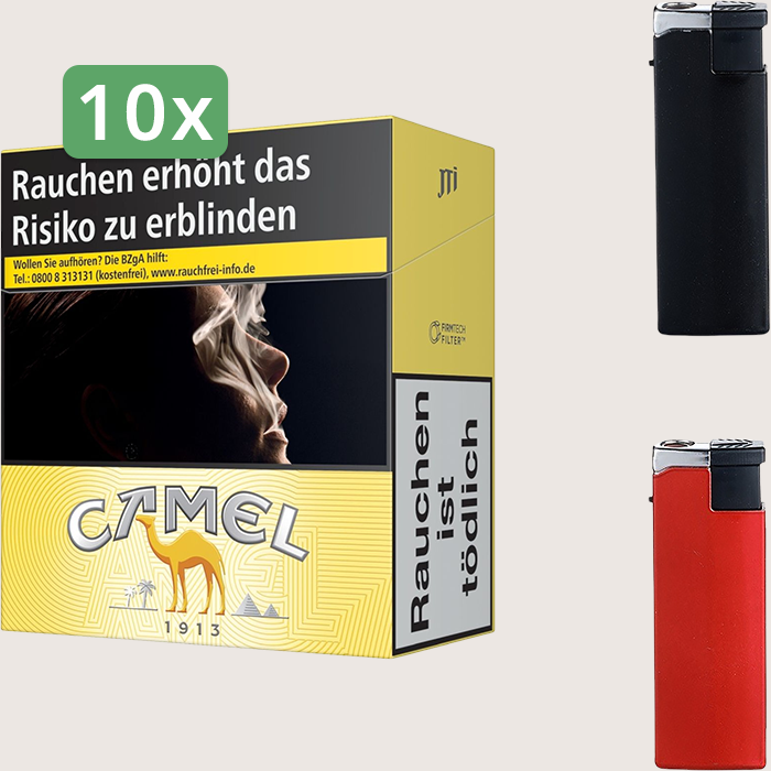 Camel Yellow 10 x 20,00 € Sparpaket mit 560 Zigaretten und Feuerzeugset