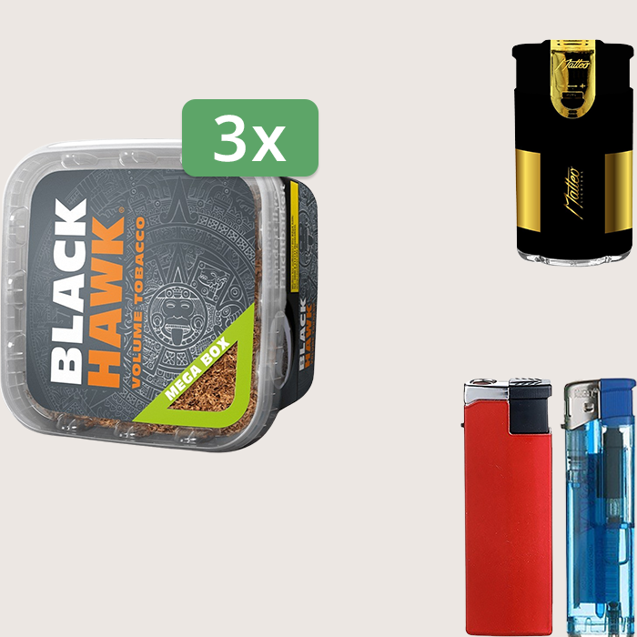Black Hawk 3 x 230 g mit Feuerzeugset