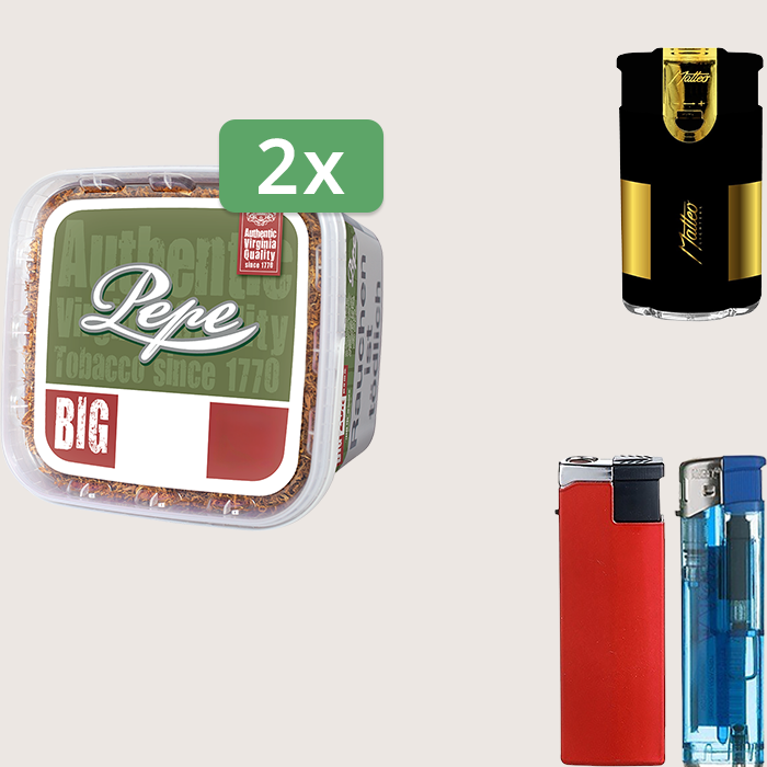 Pepe Rich Green 2 x 170 g Sparpaket mit Feuerzeugset