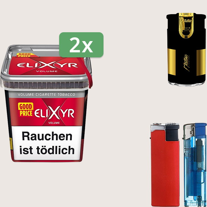 Elixyr Red 2 x 260 g Sparpaket mit Feuerzeugset
