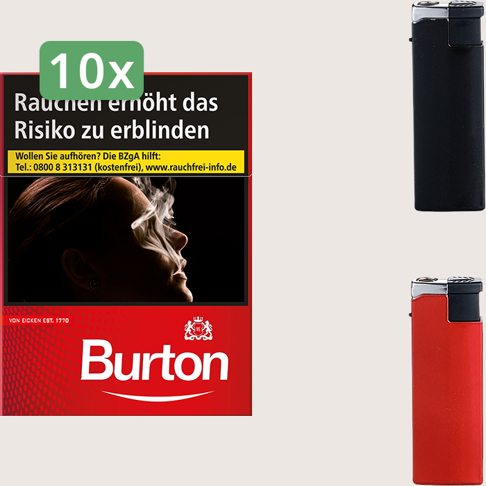 Burton Original 10 x 8,00 € Sparpaket mit 240 Zigaretten und Feuerzeugset